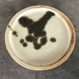 Small vintage plate from the La Colombe pottery, Vallauris artistic effect stoneware