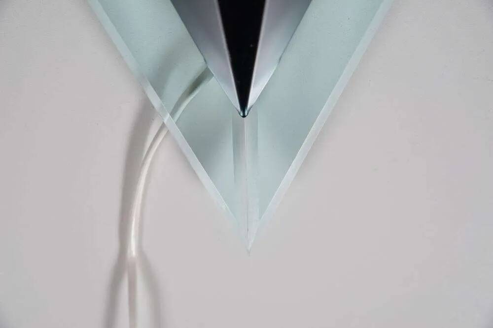 Minimalist 80s wall lamp, postmodern light fixture.