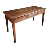 Table à manger ancienne française en chêne, bureau, table de travail, 3 tiroirs, vers 1850