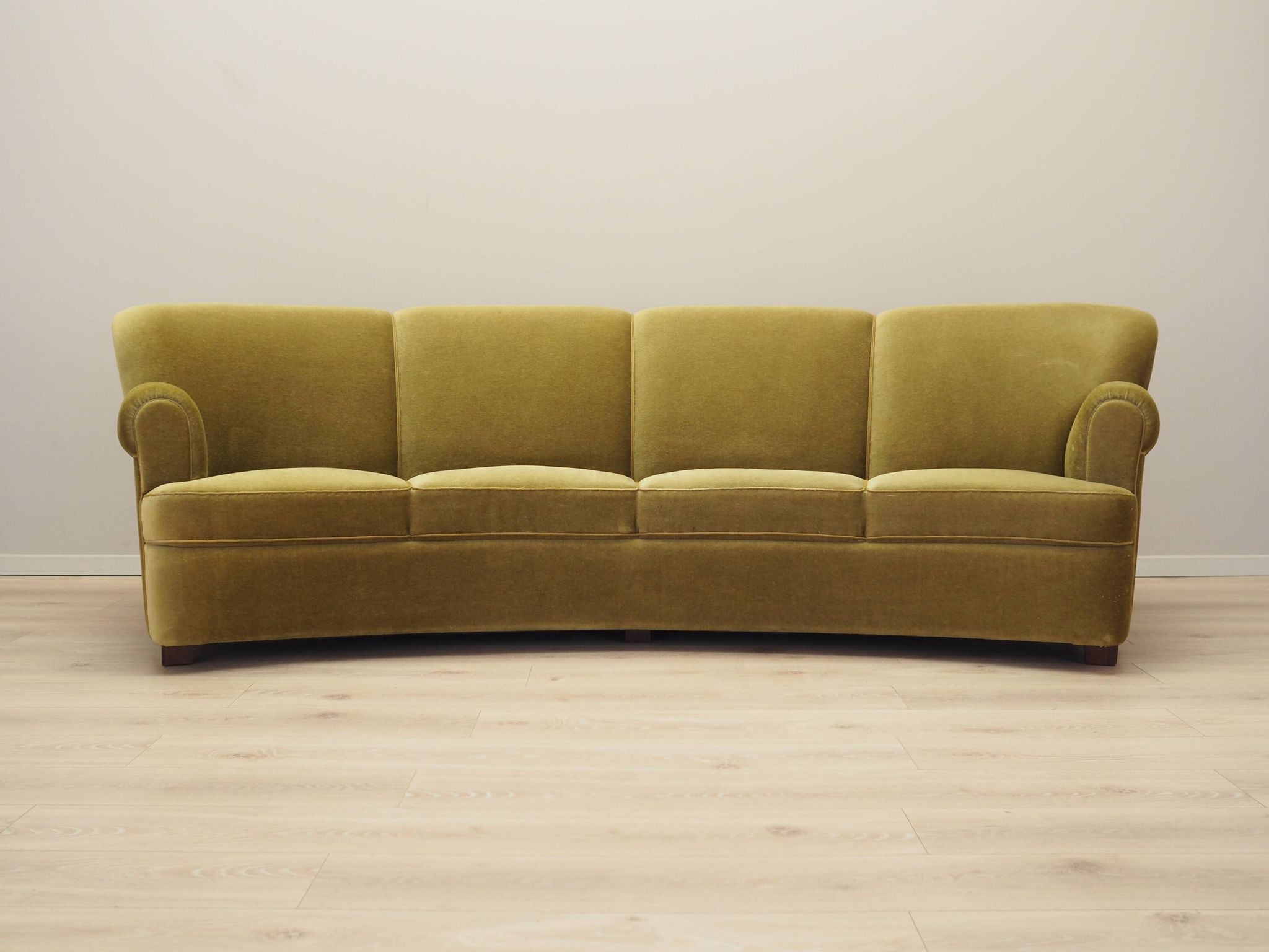 Green velour sofa, Danish design, 1960s, production: Denmark
