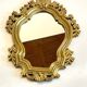 MIROIR Vintage Doré Style ROCAILLE