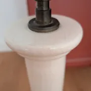 Vintage column lamp base in crackled ceramic