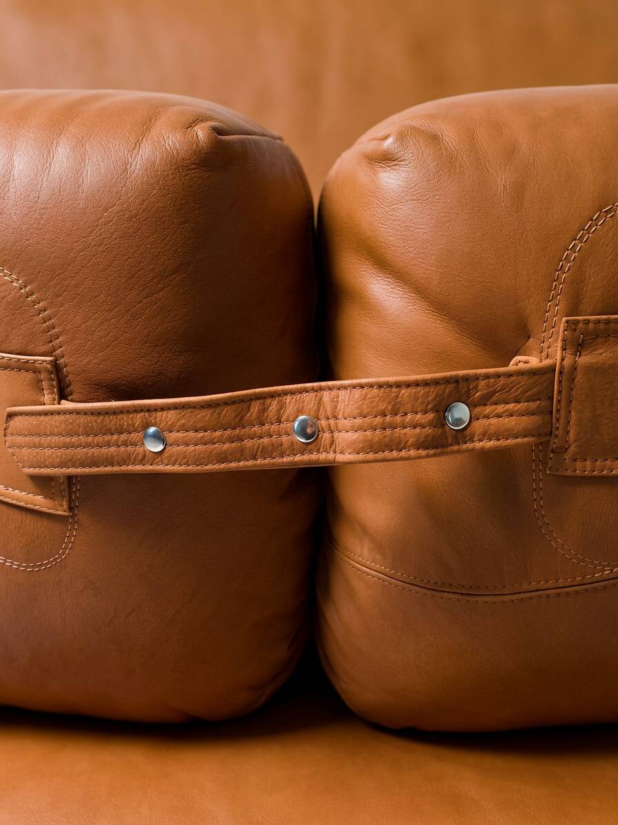 Sofa Bed "Anfibio" for Giovannetti Collezioni in Dark Cognac  Leather