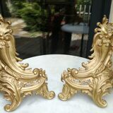 Pair of gilded bronze channels Louis XV style