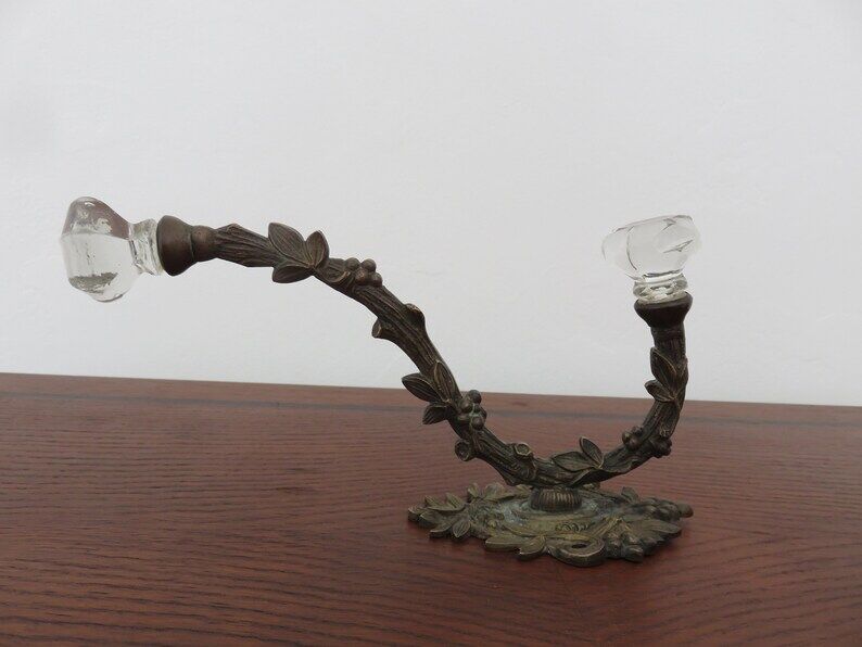 Art Deco bronze and glass coat rack from the 20s and 30s