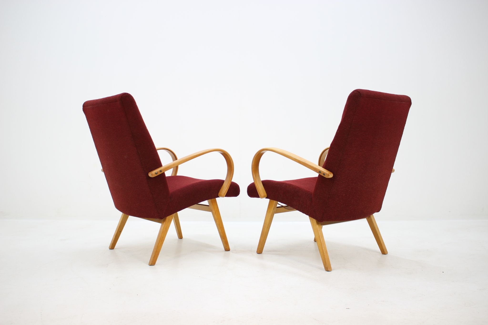 In style of Jindřich Halabala armchairs, 1960s