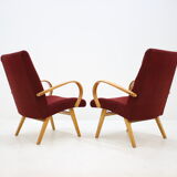In style of Jindřich Halabala armchairs, 1960s