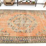 Pumpink Orange Classic Turkish Vintage Rug, 191x272Cm