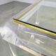 Italian Acrylic, Brass and Glass Coffee Table, 1980s