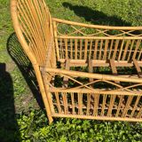 Children's bed in vintage rattan
