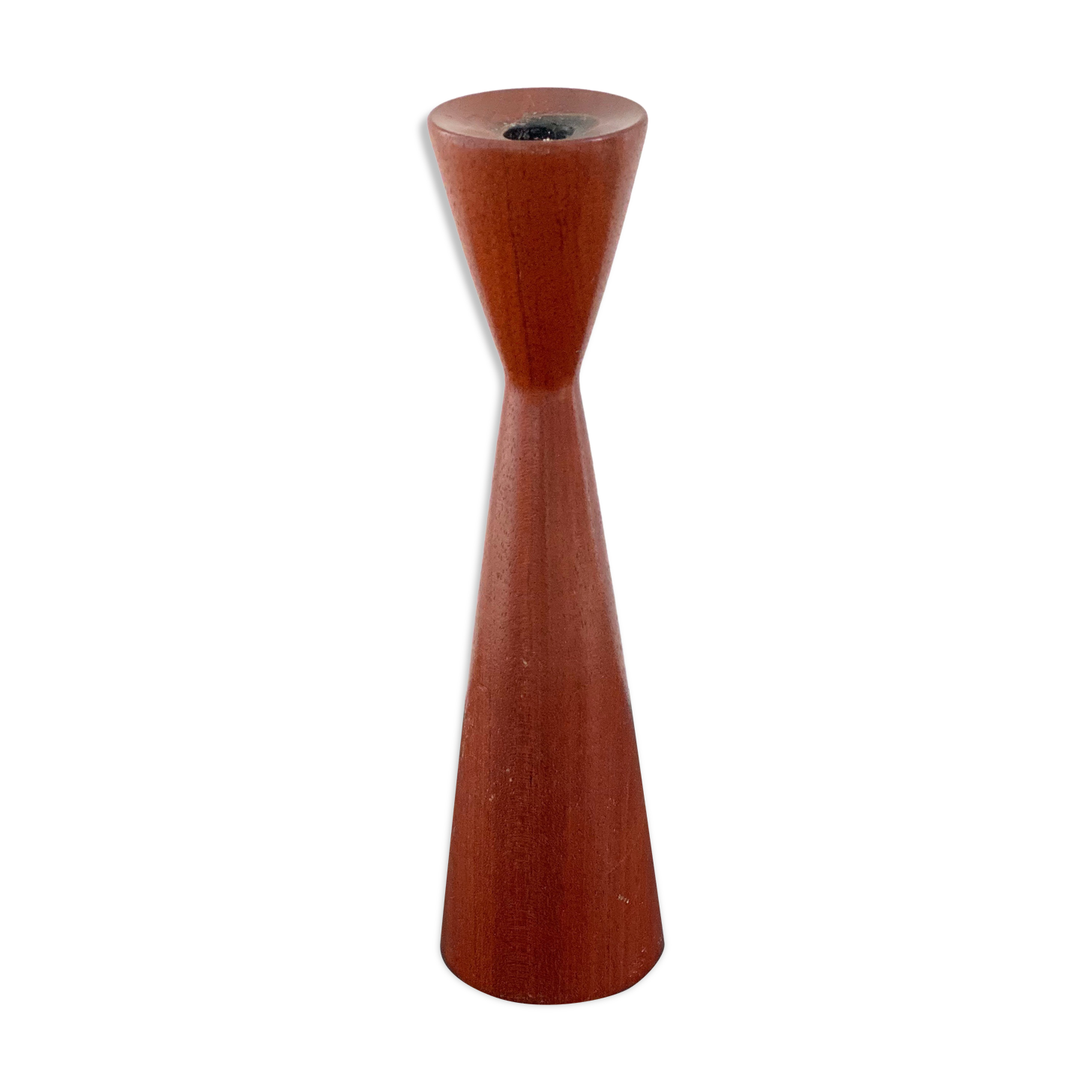 Vintage wooden candle holder, "tulip" candle stick