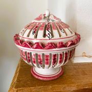 Vintage pierced porcelain bonbonnière