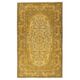 Yellow Overdyed Vintage Turkish Area Rug. Hand-Knotted Wool Carpet for Modern Interiors