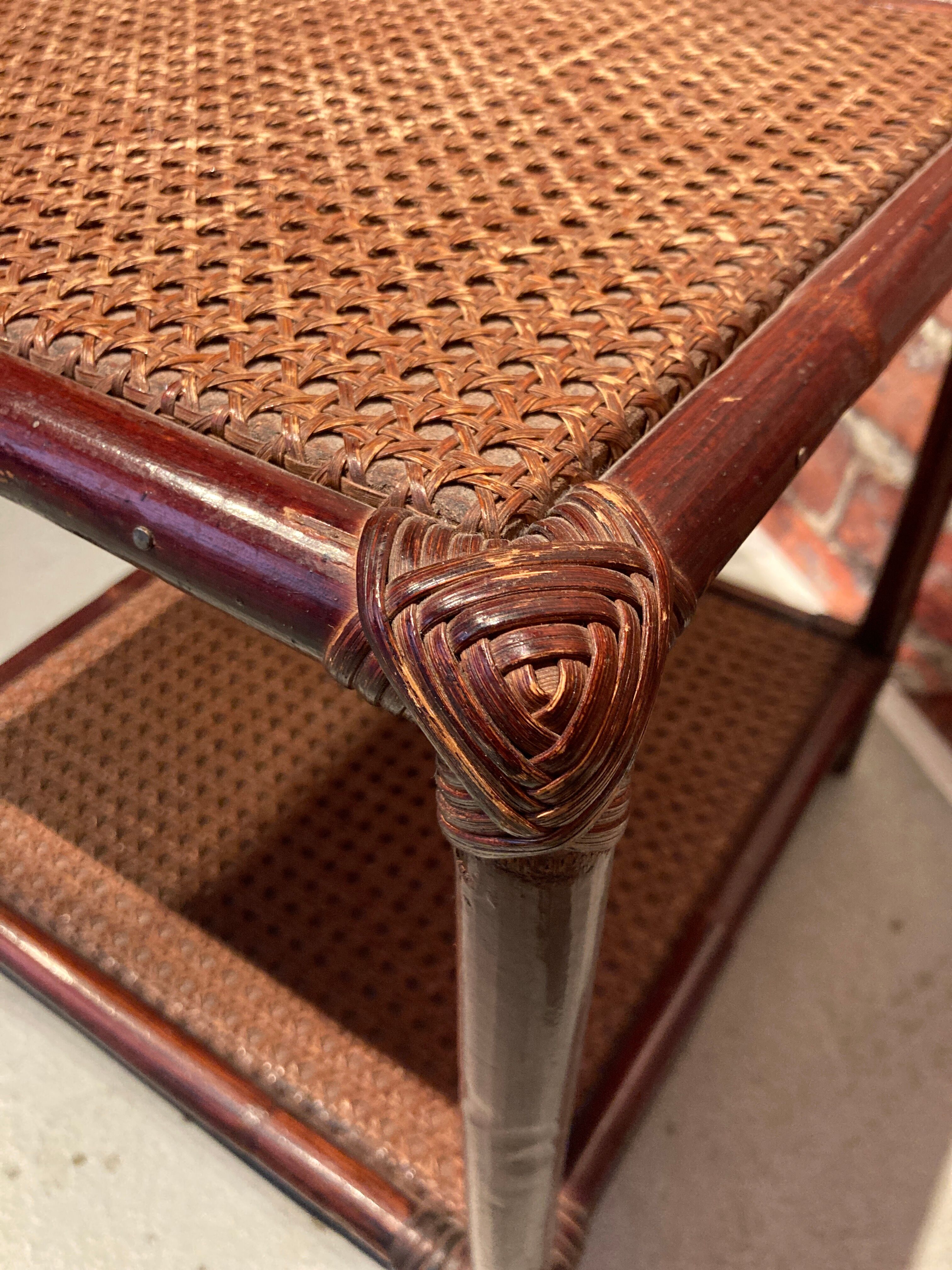 Set of two rattan bedside tables