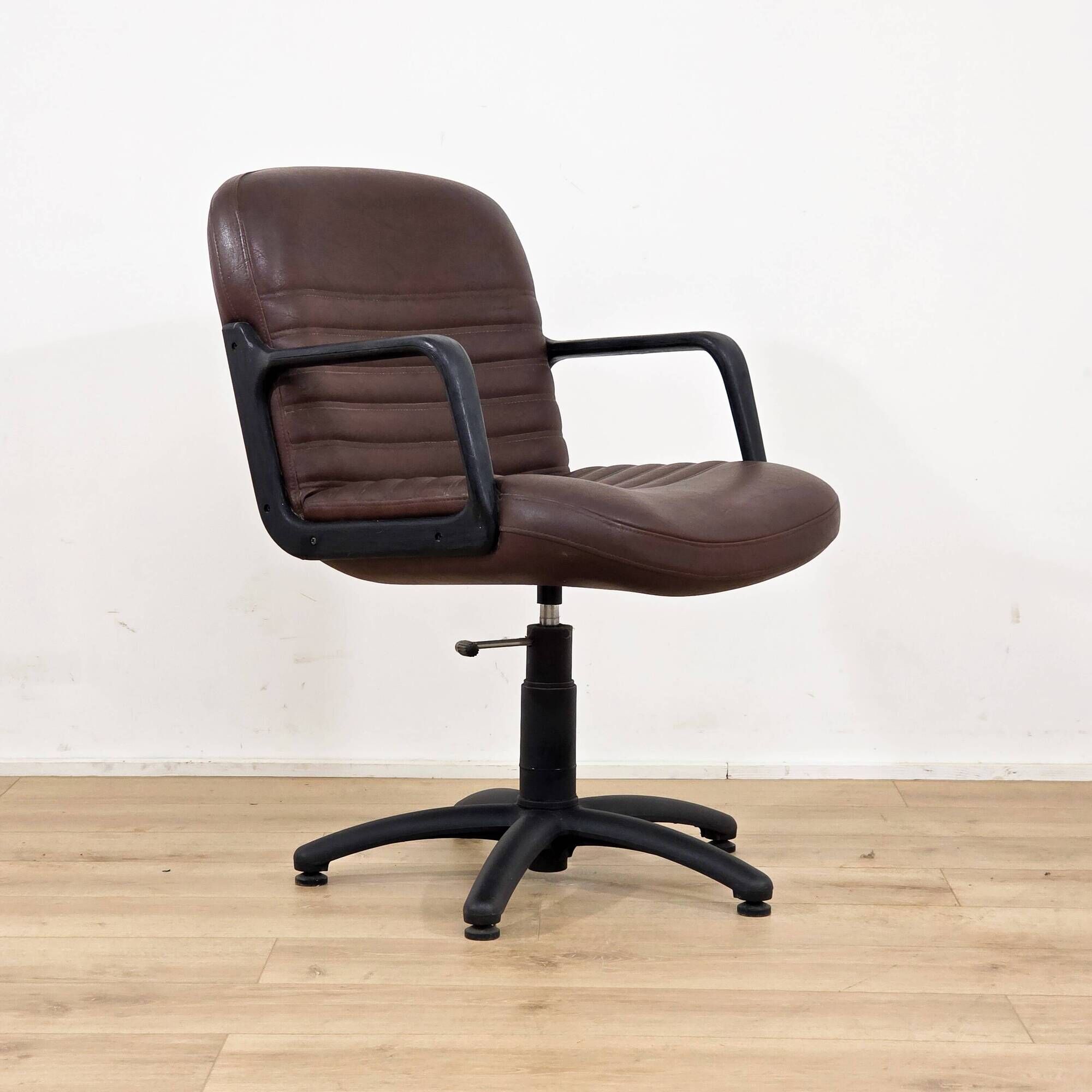 Brown swivel armchair pair by Palladium - made in Italy 1970