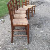 6 antique mulched chairs