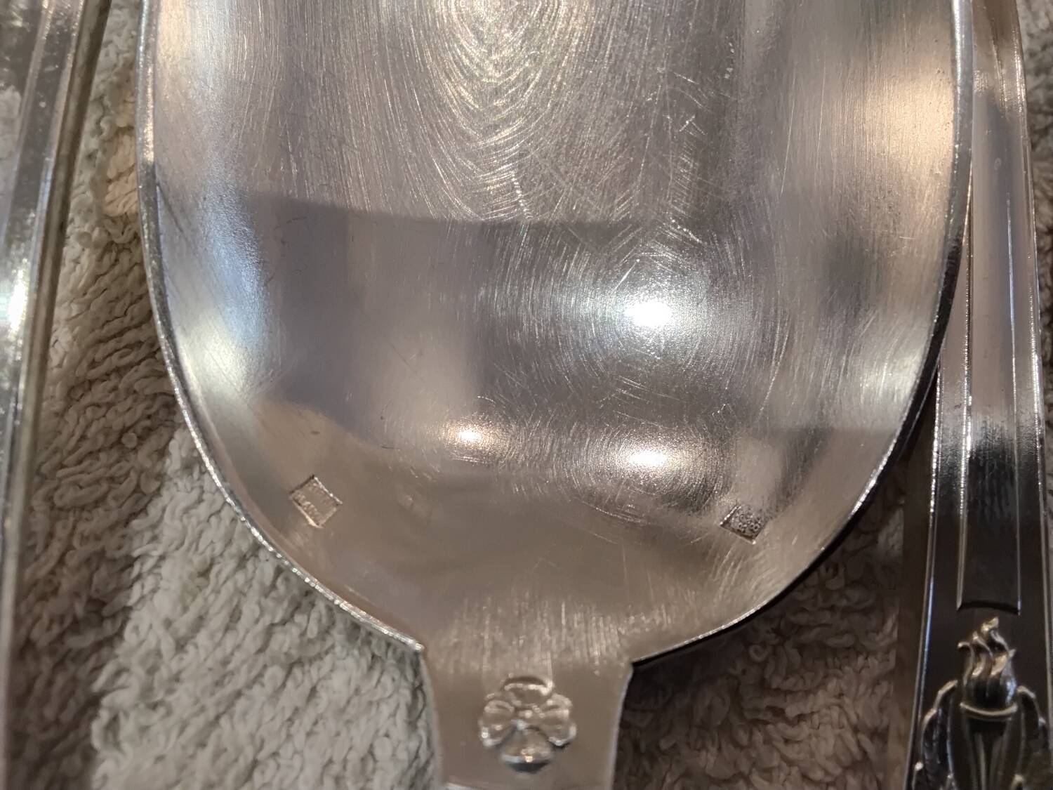 12 silver-plated metal soup spoons by Ravinet & Cie, Empire 81.