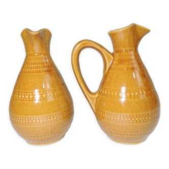 Pair of vintage stoneware pitchers