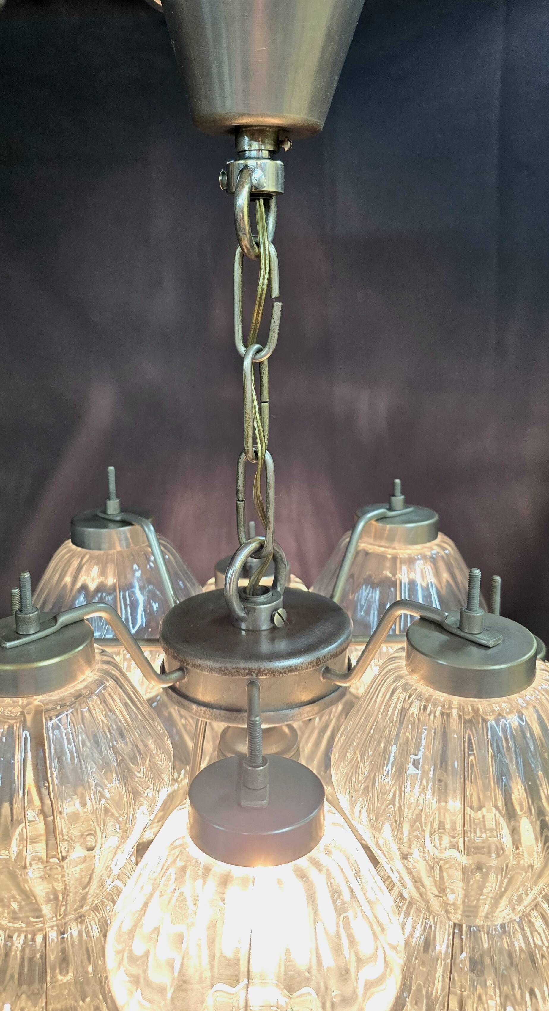Vintage chandelier by Carlo Scarpa for Venini Murano in blown glass – Italy