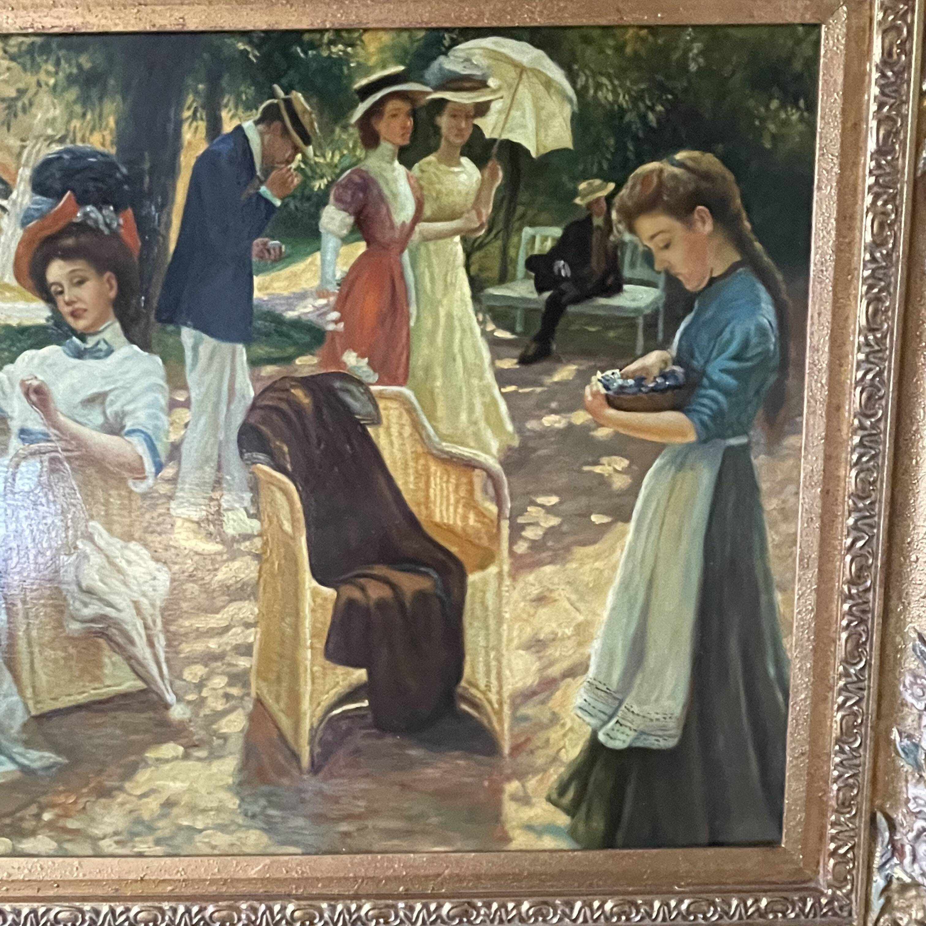 Oil on panel after Oscar Arthur Bluhm 99x73cm