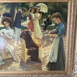 Oil on panel after Oscar Arthur Bluhm 99x73cm