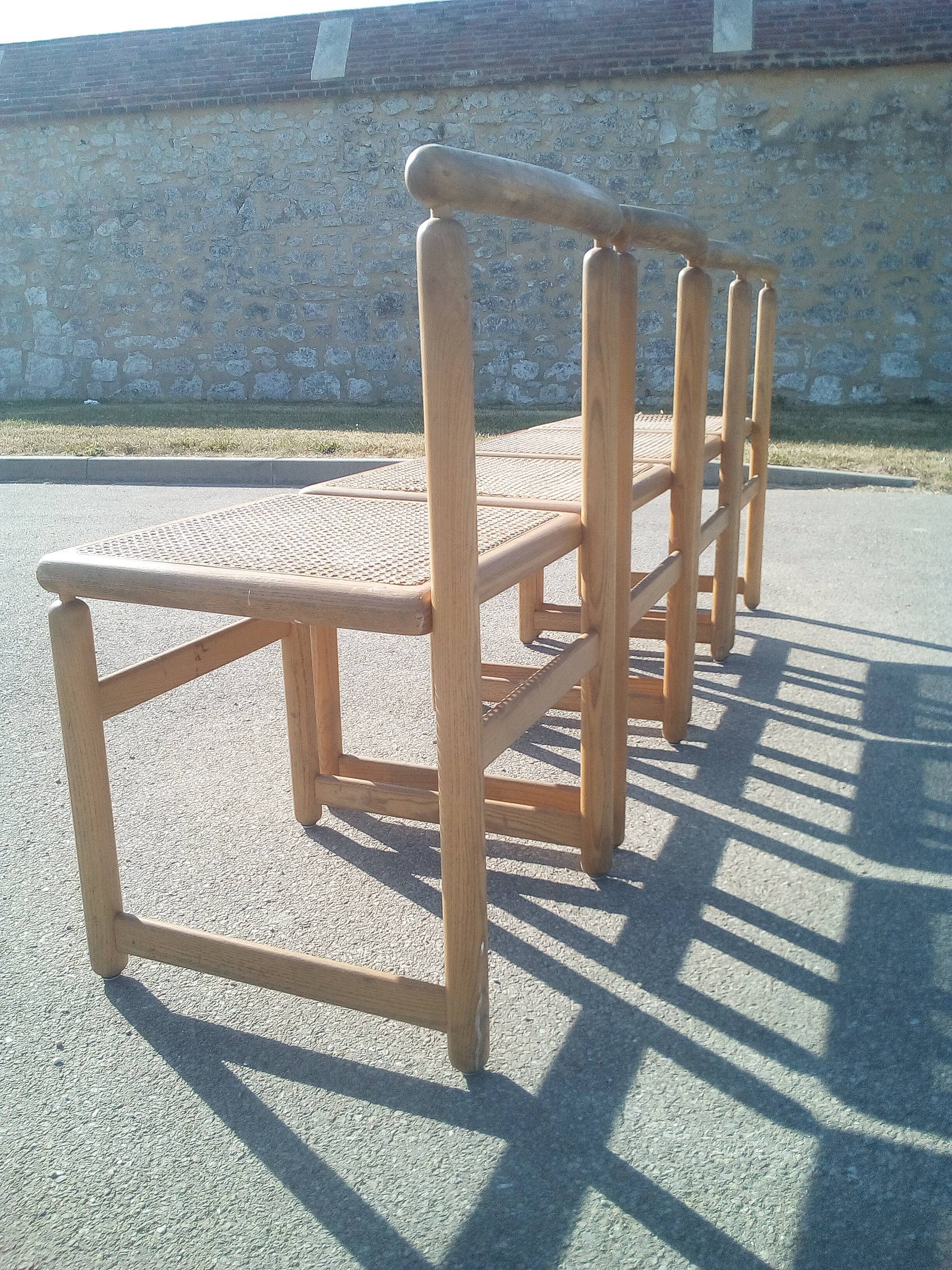 Series of 4 chairs with new canning