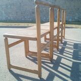 Series of 4 chairs with new canning