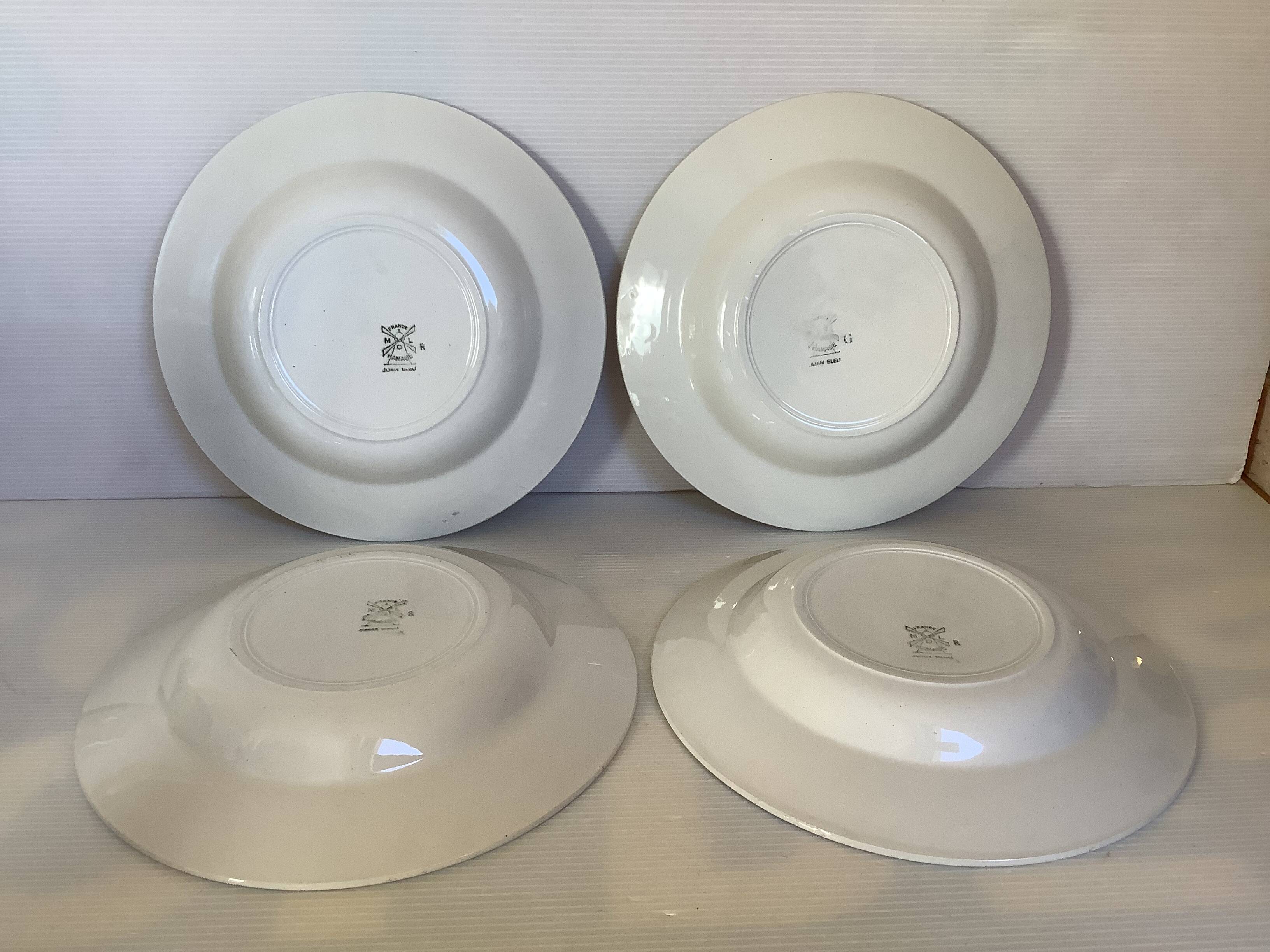Four old Juan Moulin des Loups plates
