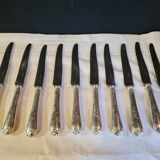 Box of 10 silver metal knives Cristofle