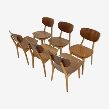 Set de 6 chaises de salle à manger Pastoe SB13 par Cees Braakman 1950