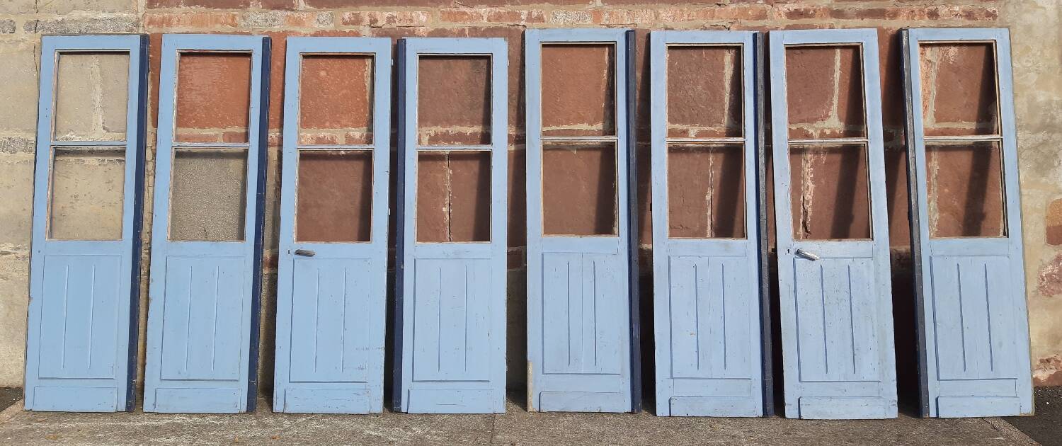 Double doors, two leaves, solid wood (Set of 4)