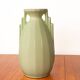 Art Deco vase in fine apple green earthenware, Sarreguemines.
