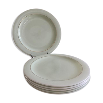 Lot de 6 assiettes plates en porcelaine de Salins