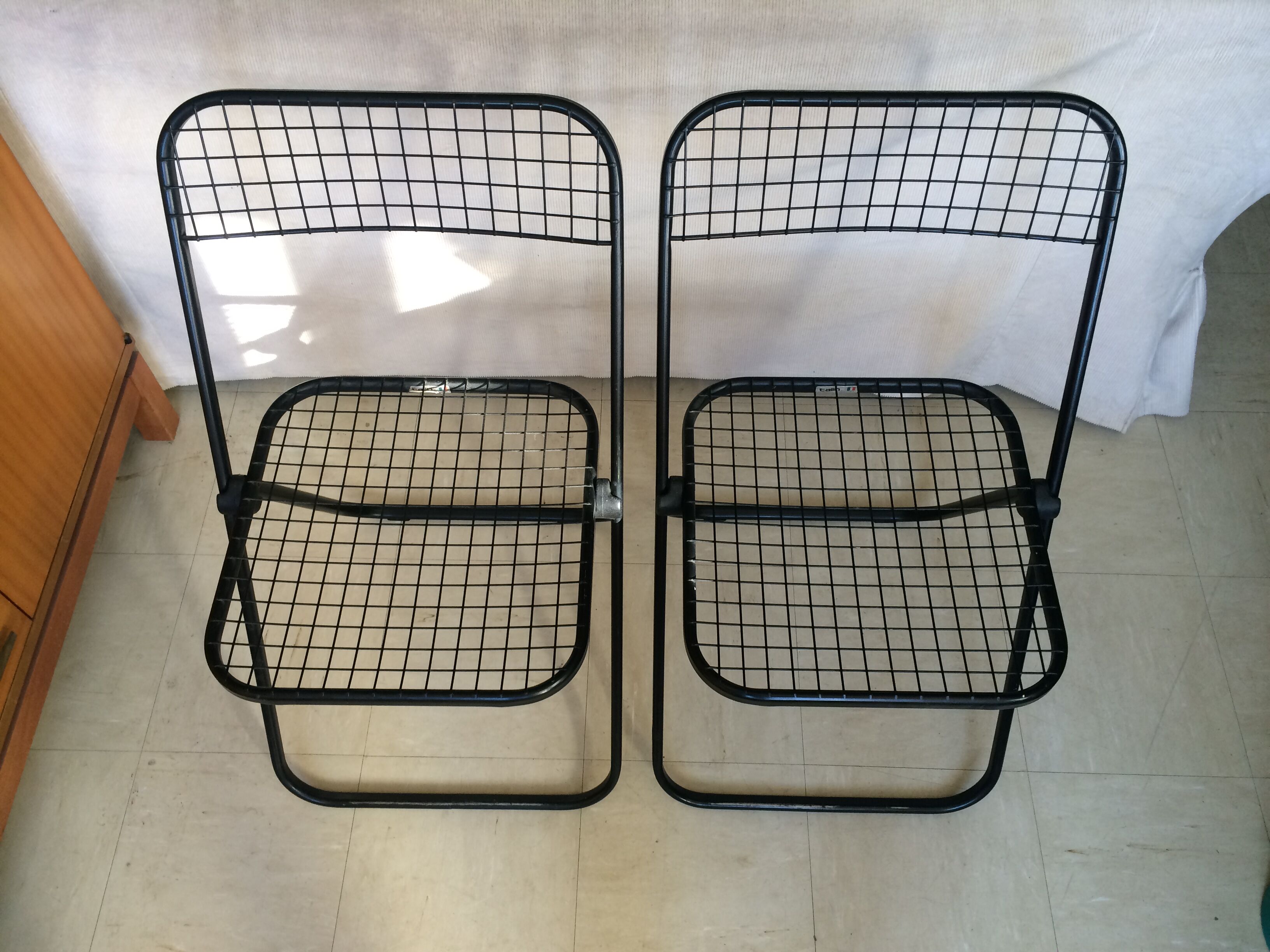 Pair of Cornedo folding chairs by TALIN - Made in Italy - 70s/80s