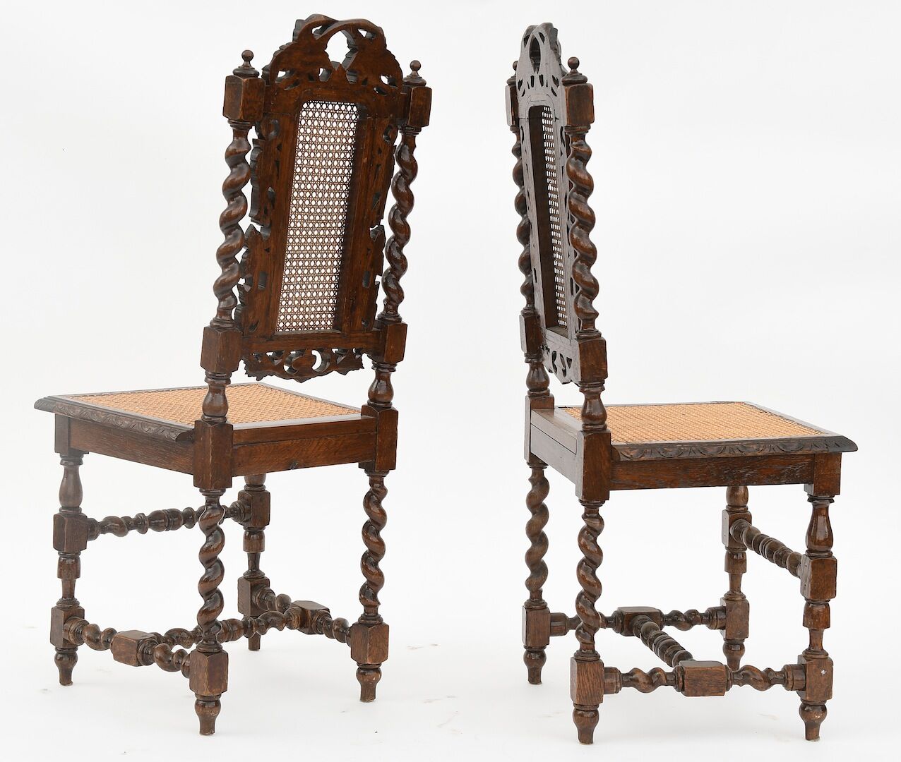 Series of 4 Louis XIII style chairs