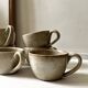 6-cup ceramic coffee service, handcrafted 1970.