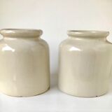 2 pots of varnished sandstone Lab Lagny
