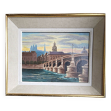 Oil on canvas, view of Lyon signed Charles Basset