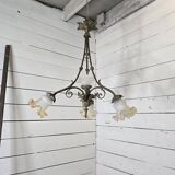 Ancien lustre en bronze 4 lumières