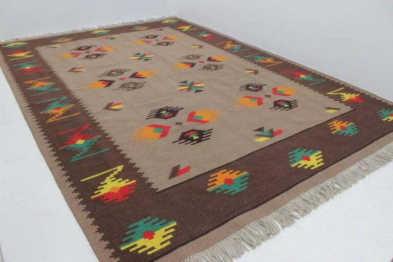 Big Indian Style Kilim Rug or Carpet, 1960s