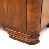 Art Deco style walnut chest of drawers, Poland, 1950s.