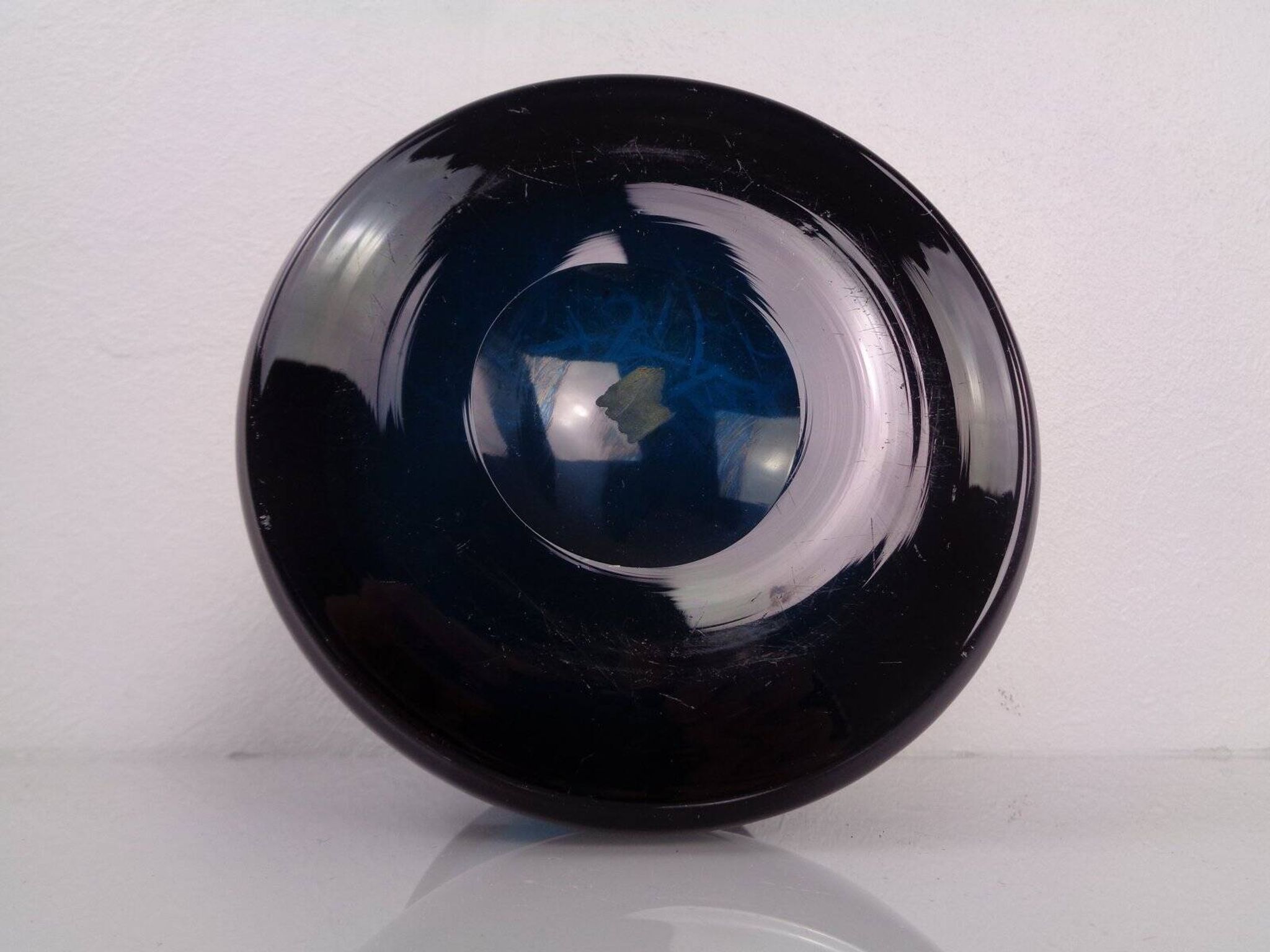 Hand-Blown Blue Glass Vase, Italy, 1960s