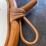 Vintage rattan apple mirror