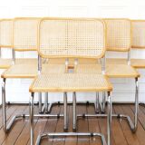 6 Cesca B32 Breuer Chairs Made in Italy - Canework of the seats redone