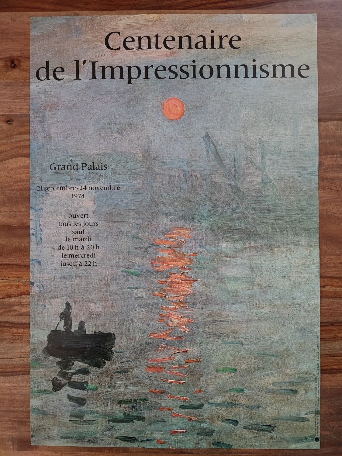 Monet affiche exposition Grand Palais 1974 Impression soleil levant