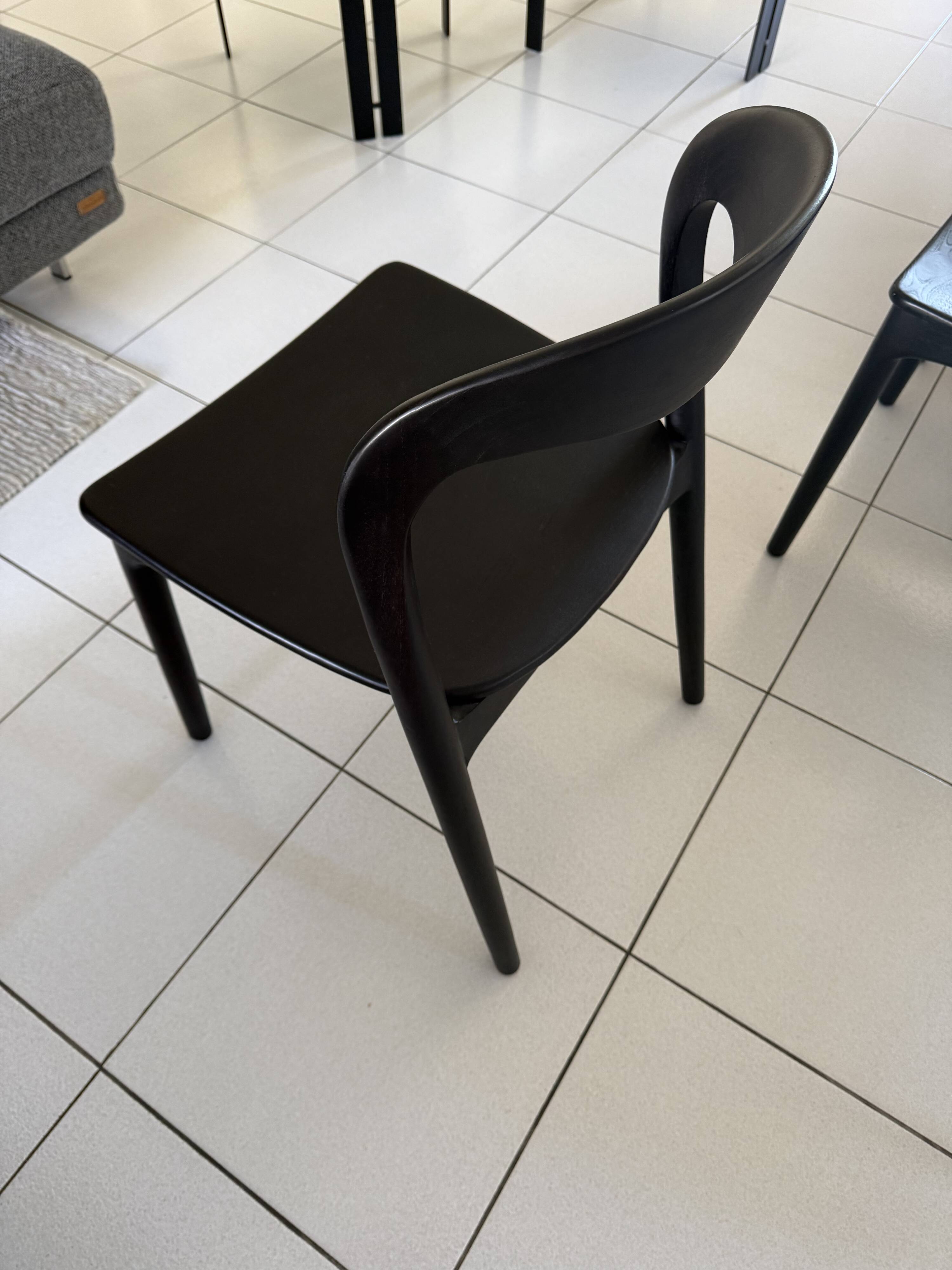 Lot de 6 chaises design bois noir — style premium
