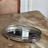 Louis XV style oval silver-plated metal centrepiece (or centerpiece) 19th century