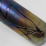 Vase en verre irisé