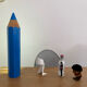 Stone pencil lamp Sala for Vilac Vintage minimalist 80s