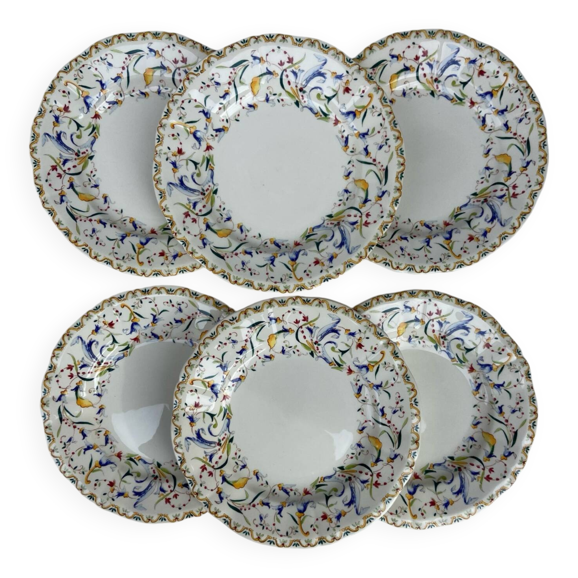 6 Gien plates, Toscana model, diameter 16.2